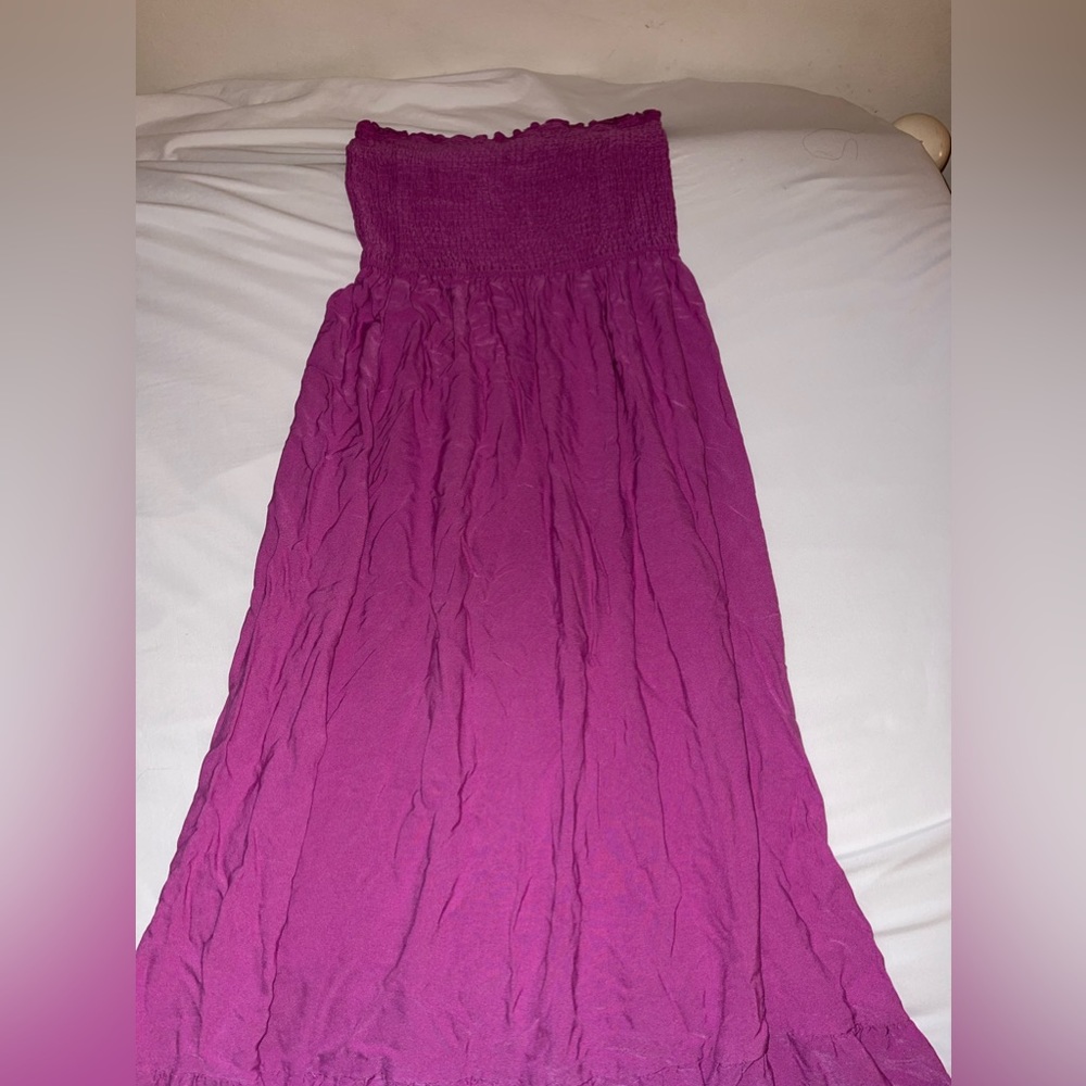 Pink smocked maxi dress